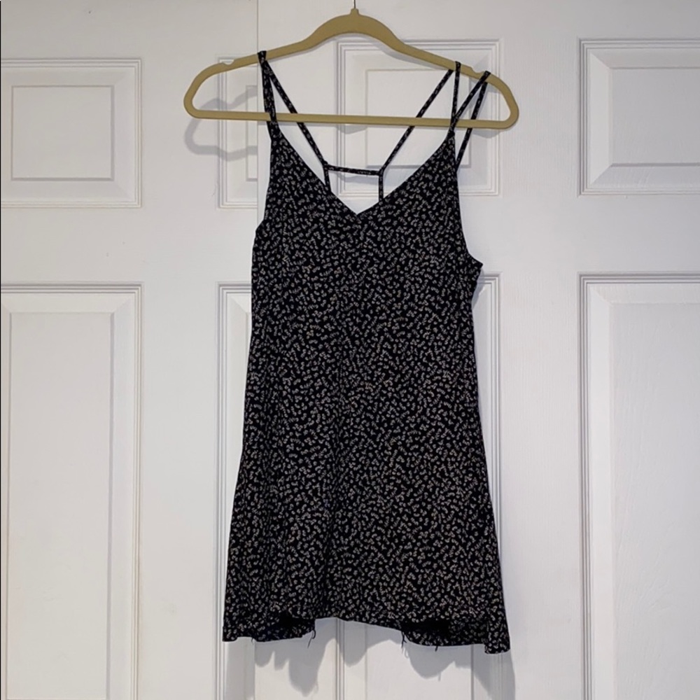 Abercrombie black and white floral swing minidress